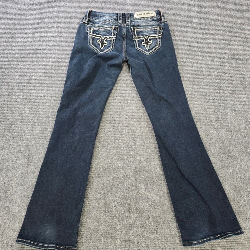 Rock Revival Jeans Women's 26x32 Blue Jacklyn Easy Boot Flap Pocket Stretch